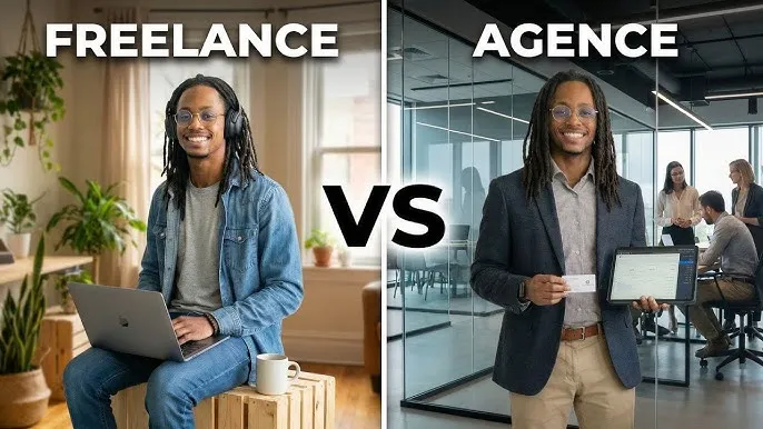 Comparatif agence web vs freelance pour la création de site web au Maroc