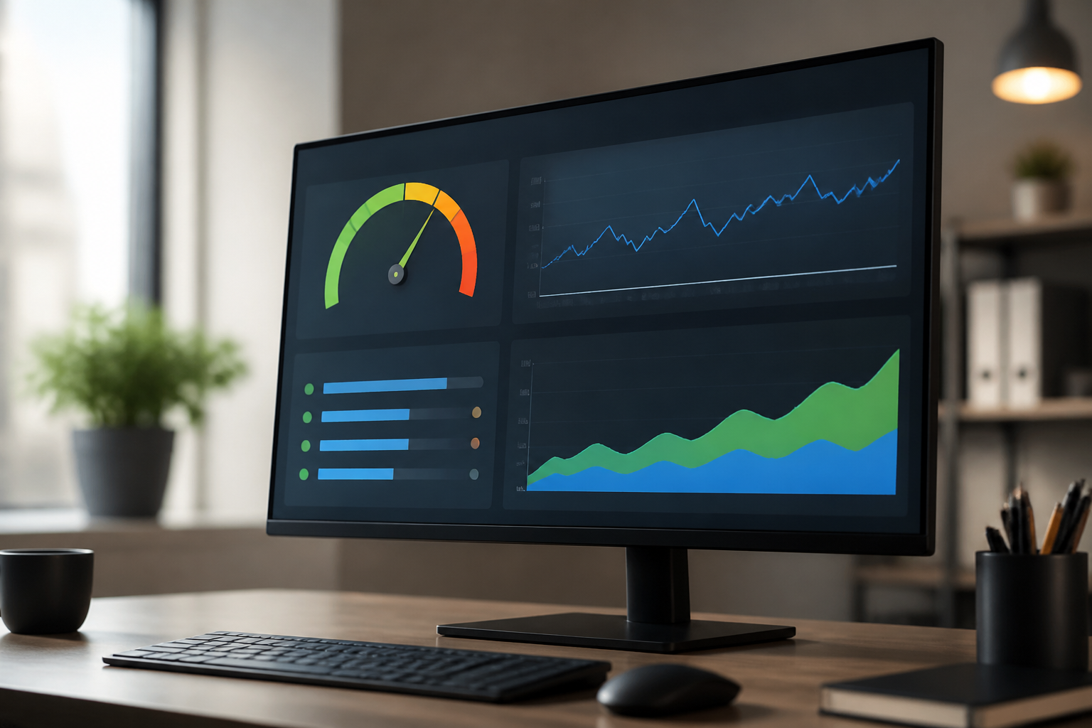 Les Meilleurs Plugins WordPress pour un Site E-commerce (Gratuits et Payants) 6 Graphique de performance affiché sur un écran d'ordinateur