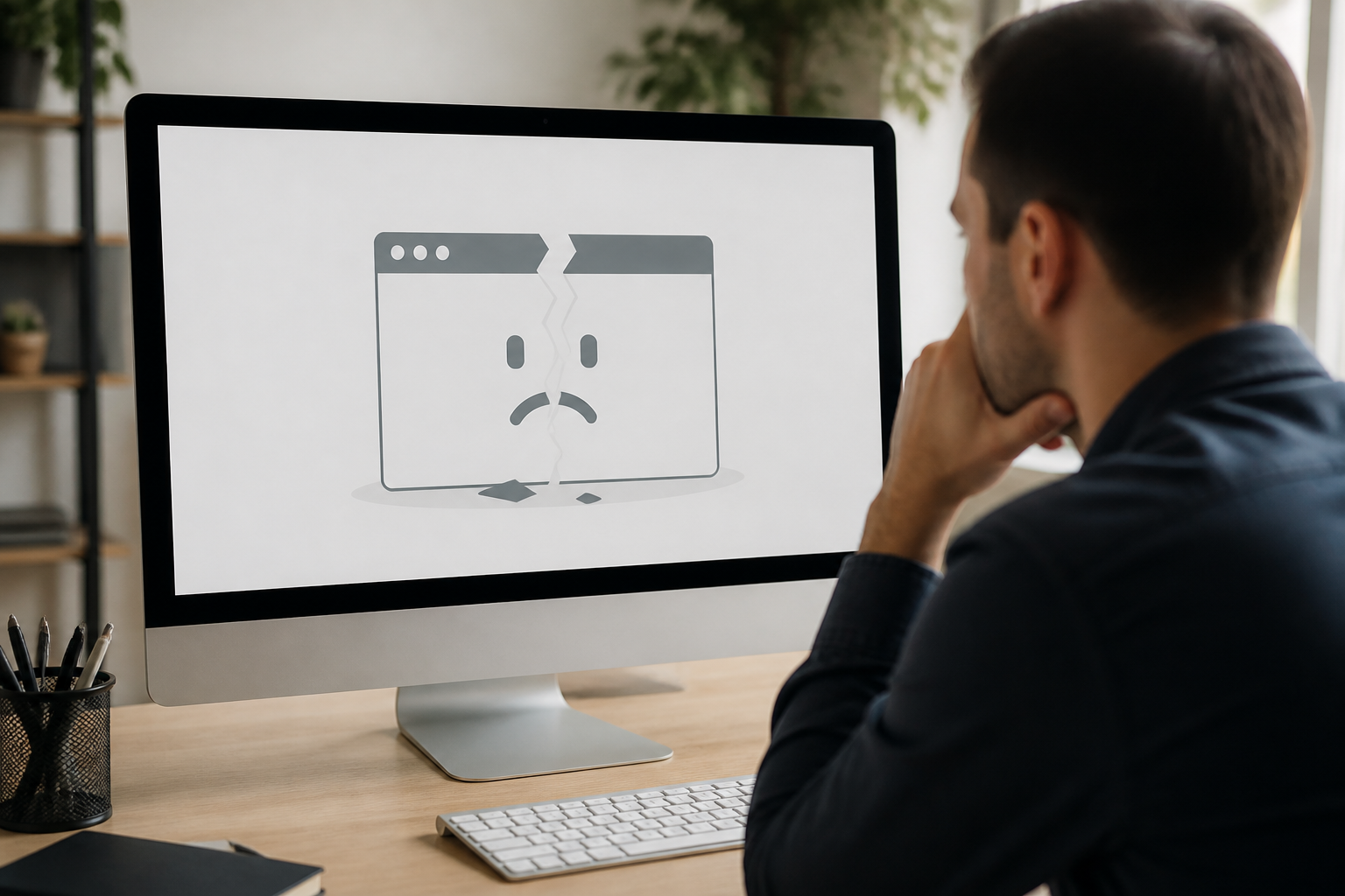 Comment Supprimer WordPress de l'URL de Son Site : Tutoriel Complet 4 Écran d'ordinateur affichant une erreur de page introuvable 404