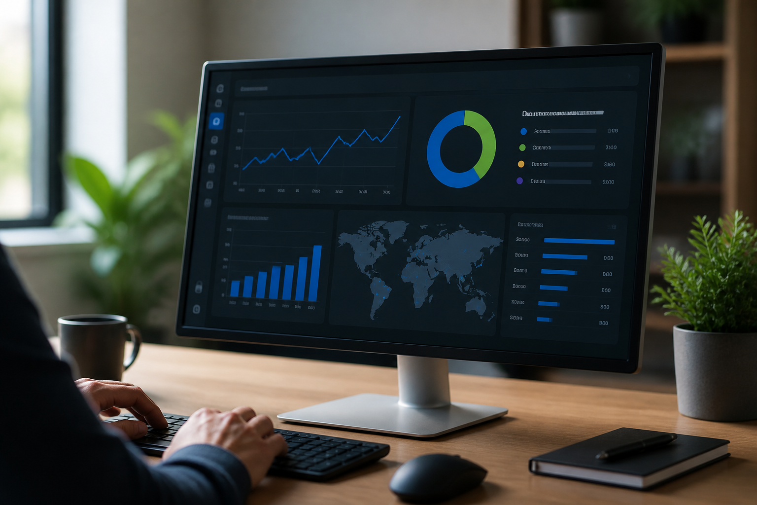 WordPress ou Shopify : Lequel Choisir pour Vendre en Ligne ? 3 Tableau de bord affichant des statistiques de référencement naturel sur un écran d'ordinateur