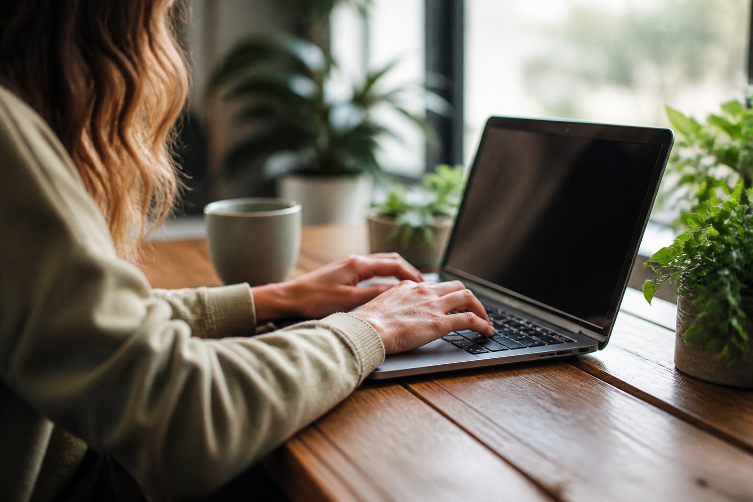WordPress ou Wix pour un Blog : Comparatif Gratuit 2026 1 Personne tapant sur un ordinateur portable pour rédiger un article de blog