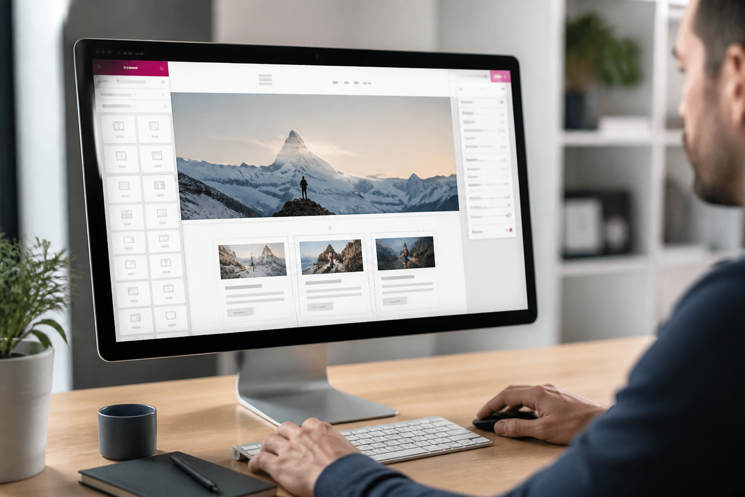 Les Meilleurs Thèmes WordPress Gratuits pour un Site Vitrine 4 Interface d'un constructeur de pages utilisé pour personnaliser un site WordPress