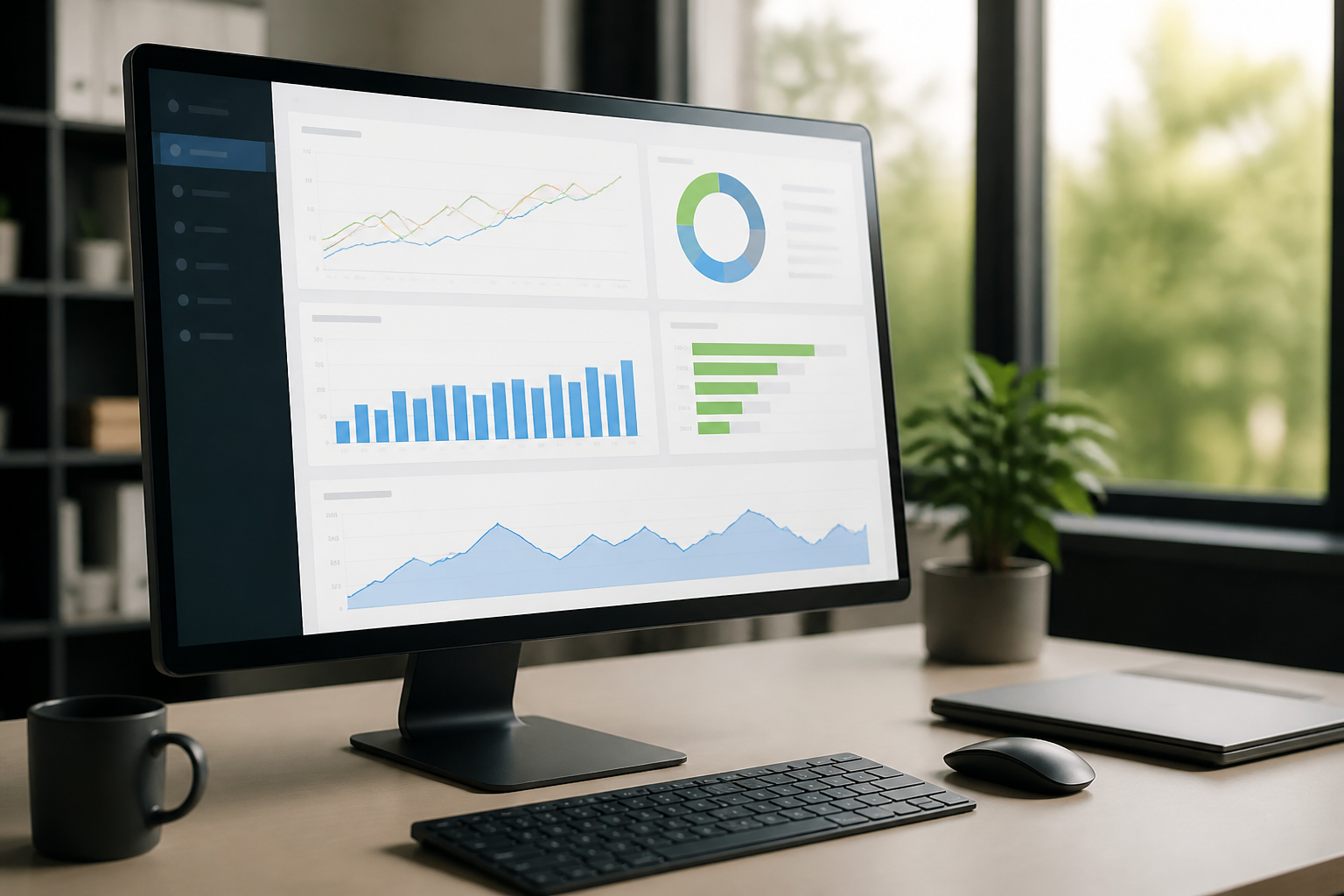 Tableau de bord d'analyse SEO affichant des statistiques de trafic et d'indexation